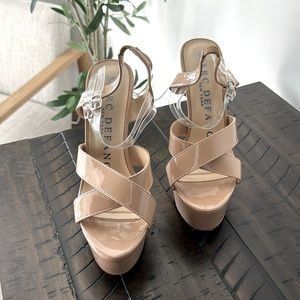MARC DEFANG size 8.5 nude high heel platform